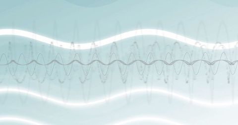 Digital data waveforms on soft blue background