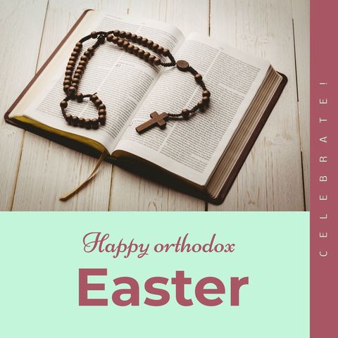 orthodox easter celebration with rosary and open bible - Download Free Stock Templates Pikwizard.com