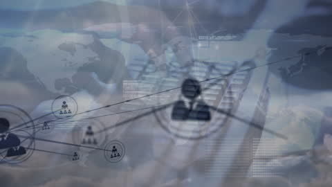 Global Digital Network with Data Processing and Typing Hands