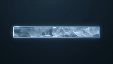 Glowing rounded glass ui panel emitting blue neon smoke for futuristic hud and branding