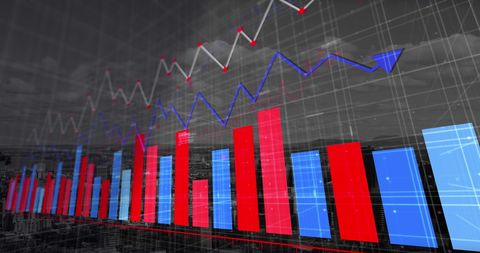 Financial Growth Charts Overlaying Urban Cityscape By Day - Download Free Stock Images Pikwizard.com