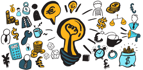 Transparent Economy and Finance Icons with Light Bulb Design - Download Free Stock Videos Pikwizard.com