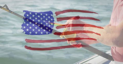 Patriotic fishing boat adventure