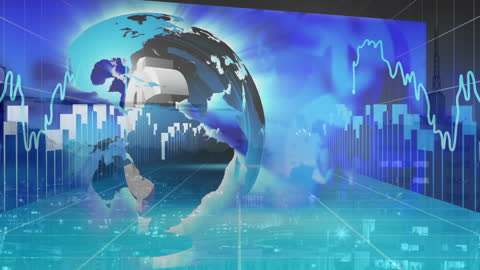 Futuristic Digital Globe with Data Interface Overlay