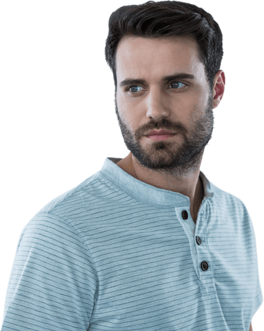 Transparent Image of Man with Intense Expression and Beard - Download Free Stock Videos Pikwizard.com
