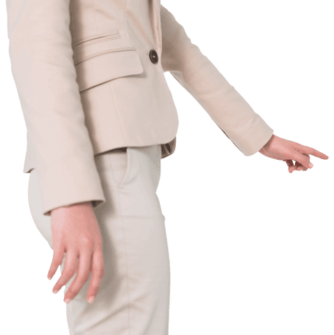 Transparent Asian Businesswoman Touching Virtual Interface Isolated