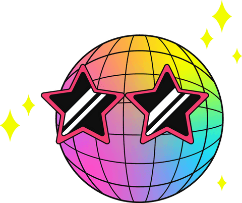 rainbow disco ball with star glasses on transparent background - Download Free Stock Videos Pikwizard.com
