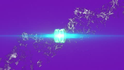 Futuristic DNA Strand with Radiant Light Connections