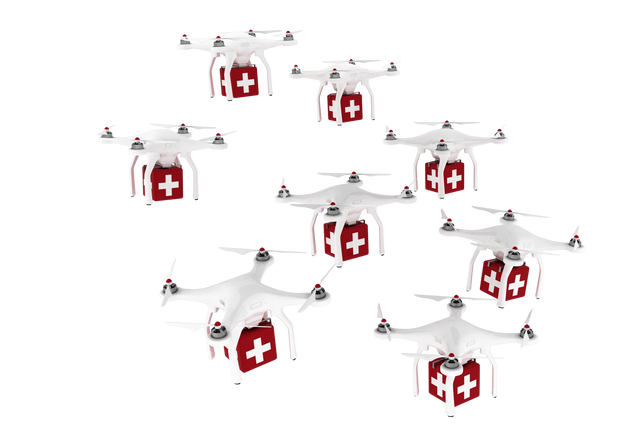 Transparent Illustration of Drones Carrying First Aid Kits for Medical Support - Download Free Stock Videos Pikwizard.com