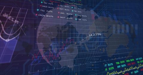 Global Financial Data Visualized on Digital Network Interface - Download Free Stock Images Pikwizard.com