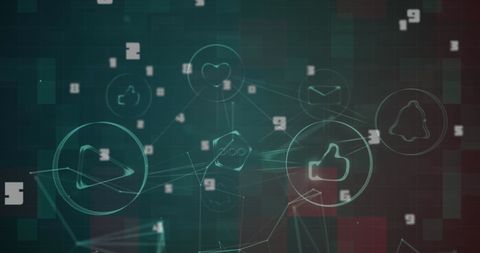 Digital Interface with Social Media Data Icons Symbols - Download Free Stock Images Pikwizard.com