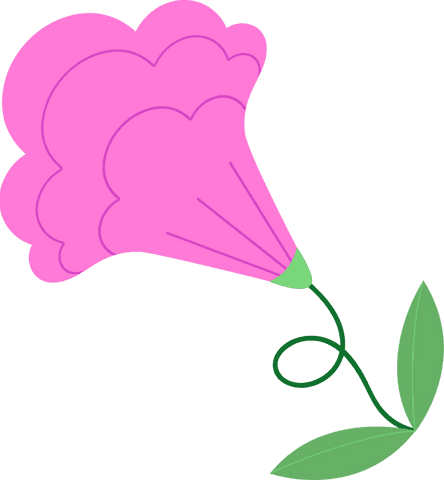 pink cartoon flower with loop stem on transparent background - Download Free Stock Videos Pikwizard.com