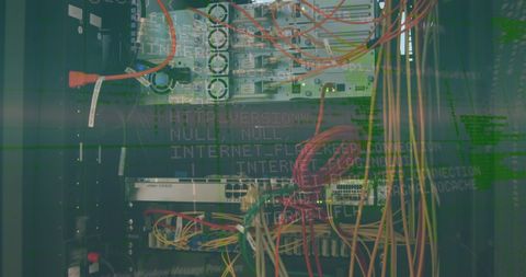 Network Servers with Digital Interface Overlay - Download Free Stock Images Pikwizard.com