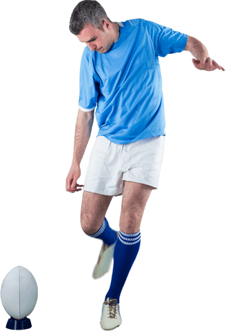 Determined Rugby Player Preparing Drop Kick with Transparent Background - Download Free Stock Videos Pikwizard.com