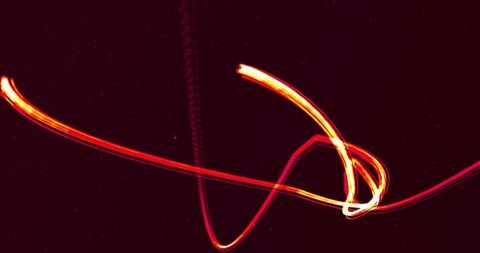 Entwined Glowing Red Lines on Black Background