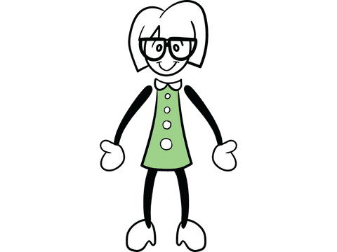 Transparent Schoolgirl Figure with Glasses Illustration