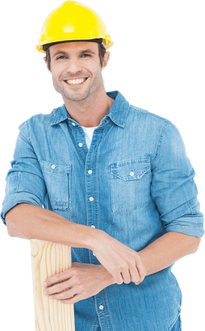 content carpenter wearing hard hat on transparent background - Download Free Stock Videos Pikwizard.com