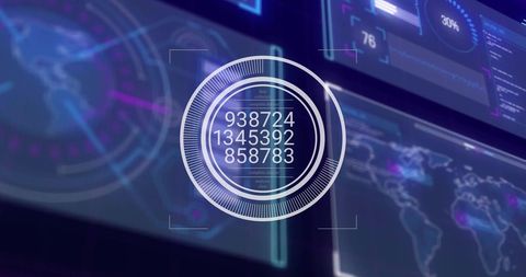 Digital Data Processing Interface with Holographic Display - Download Free Stock Images Pikwizard.com