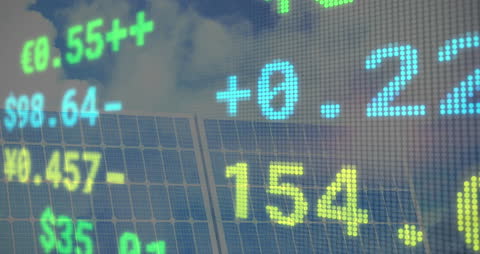 Financial Data with Solar Panel Reflection