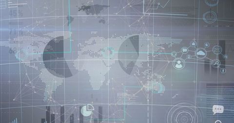 Global Technology and Data Processing Over World Map - Download Free Stock Images Pikwizard.com