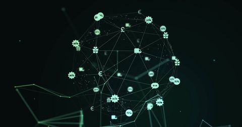 Digital Network with Currency Symbols in Futuristic Design - Download Free Stock Images Pikwizard.com