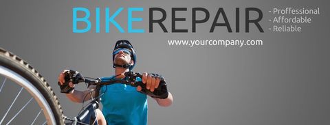 Cyclist Promoting Professional Bike Repair Services - Download Free Stock Templates Pikwizard.com