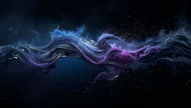 Sinuous Cosmic Ribbon of Nebula and Stardust Flowing Through Deep Space Void, Nebular Glow