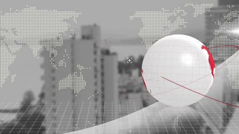 Digital Earth with Global Network Overlay on Urban Background