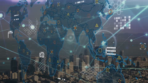 Global Connectivity Concept Over Major Cityscape