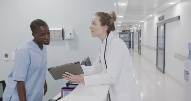 Medical Professionals Discussing Patient Care in Hospital Hallway - Download Free Stock Images Pikwizard.com