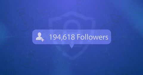 social media followers notification on secure digital background - Download Free Stock Images Pikwizard.com