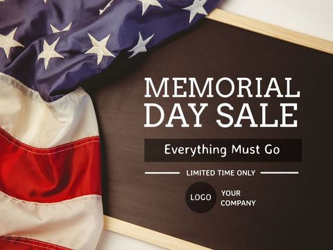 Memorial Day Sale Promotion with American Flag - Download Free Stock Templates Pikwizard.com