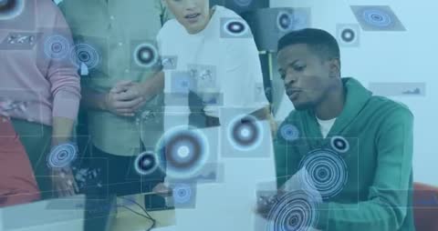 Collaborative Team Meeting with Digital Data Overlays