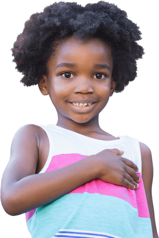 smiling child with hand over heart transparent background - Download Free Stock Videos Pikwizard.com