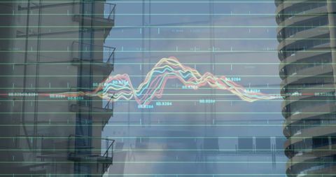 Financial Data Overlay with Modern Cityscape Background