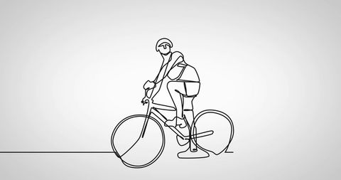 Minimal Line Drawing of Woman Riding Bicycle - Download Free Stock Images Pikwizard.com