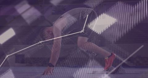 Athlete preparing for track sprint competition