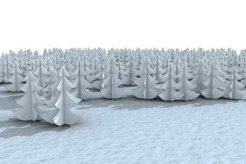White Forest on Snowy Landscape Isolated Transparent Illustration - Download Free Stock Videos Pikwizard.com