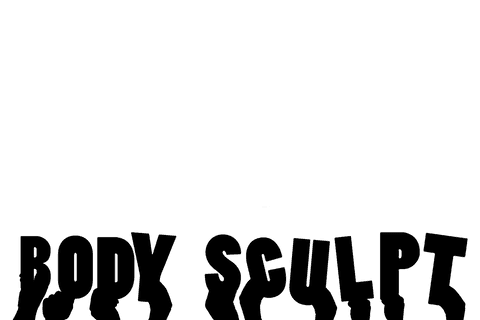 Digital artwork of hands with body sculpt text on transparent background