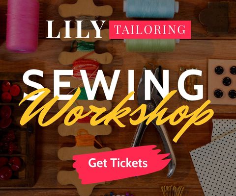 sewing workshop promotion with craft supplies background - Download Free Stock Templates Pikwizard.com