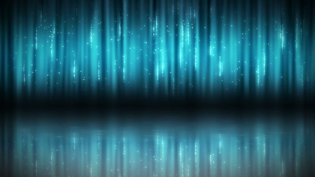 A visually stunning background featuring glowing blue light particles streaming vertically with subtle reflections on the surface. Ideal for use in digital art, graphic design projects, website backgrounds, and stage performances. Perfect for creating ambient, futuristic, or festive atmospheres.