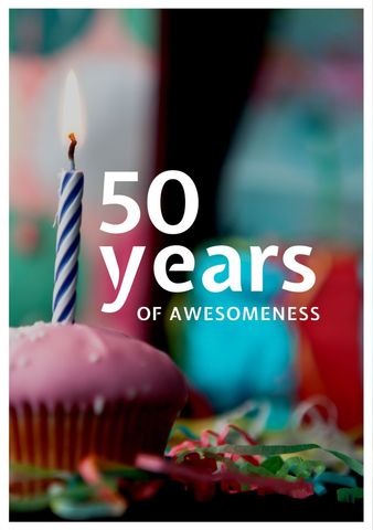 celebrating 50 years with cupcake candle and festive decor - Download Free Stock Templates Pikwizard.com