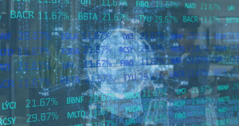 Stock Market Data Animation with Diverse Business Team Discussion