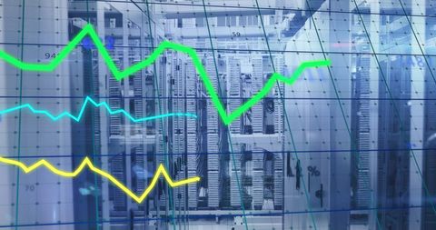 Colorful Graphs Overlay Data Center with Coding Theme - Download Free Stock Images Pikwizard.com