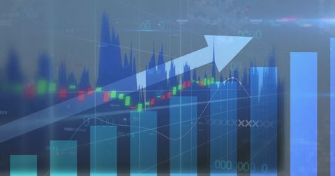 Financial Charts with Upward Trend and Analysis Tools - Download Free Stock Images Pikwizard.com