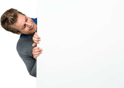 transparent background smiling man behind blank board - Download Free Stock Videos Pikwizard.com