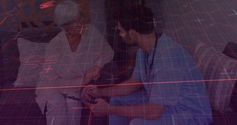 Telehealth consultation between senior woman and nurse at home