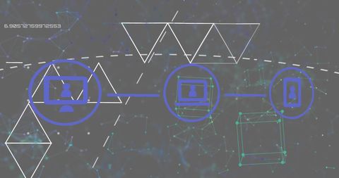 Global Network Connection and Data Processing Concept Art
