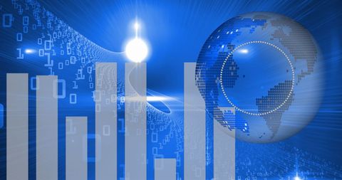 Futuristic Digital World with Binary and Bar Graph Design - Download Free Stock Images Pikwizard.com