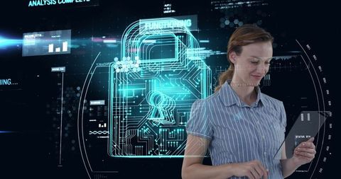 Professional Analyzing Cybersecurity Data with Digital Interface - Download Free Stock Images Pikwizard.com